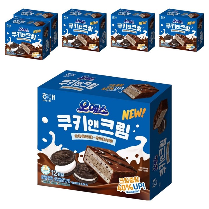 해태제과 오예스 쿠키앤크림, 360g, 6개