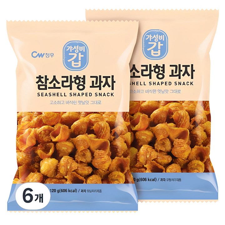 청우 참소라형 과자, 120g, 6개