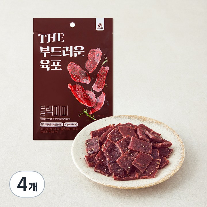 육포공방 THE 부드러운 육포 블랙페퍼, 30g, 4개