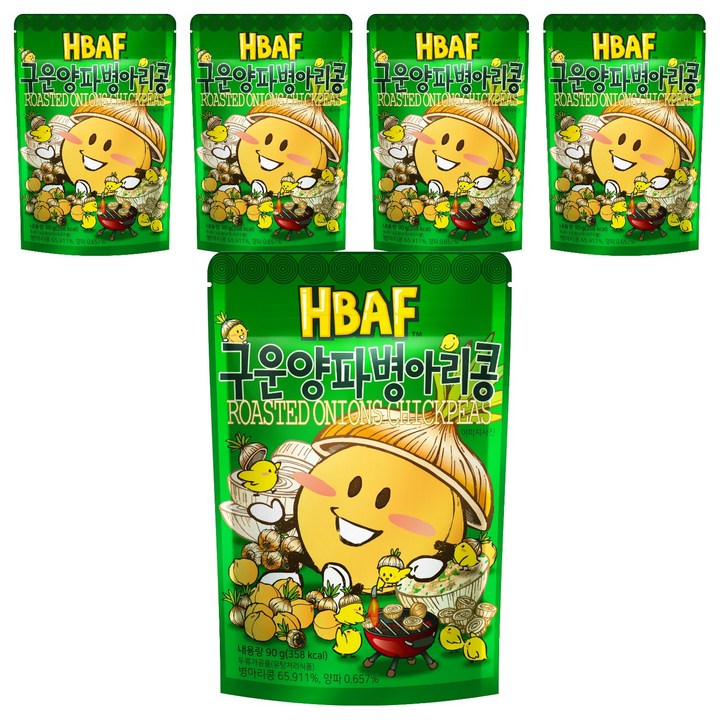 바프 구운양파맛 병아리콩, 90g, 5개