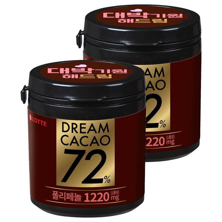 롯데웰푸드 드림카카오 초콜릿 72%, 86g, 2개