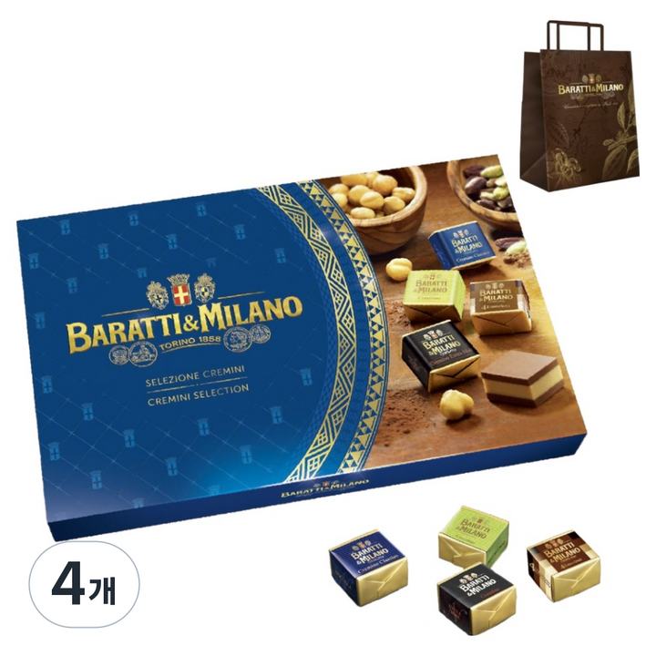 바라티앤밀라노 크레미노 어쏘티드 기프트 + 쇼핑백, 230g, 4개