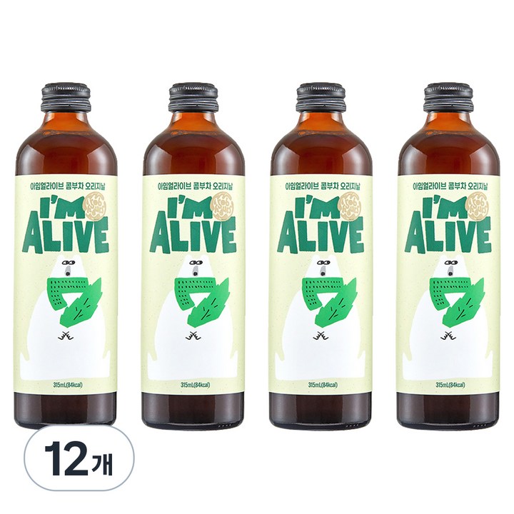 아임얼라이브콤부차 유리병 오리지날, 315ml, 12개