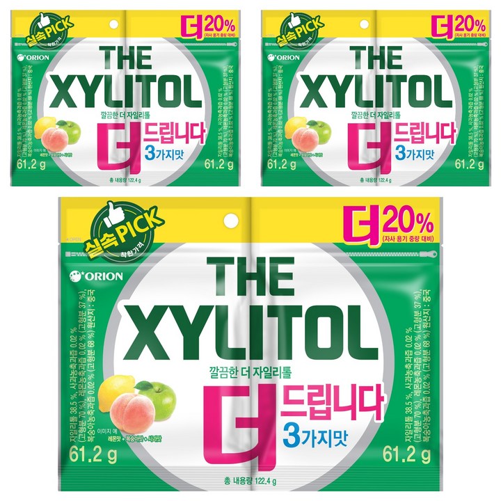 오리온 깔끔한 더 자일리톨, 61.2g, 6개
