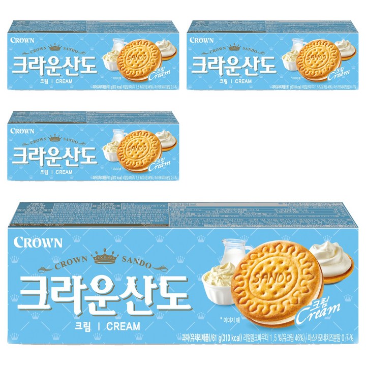 크라운산도 크림, 61g, 4개