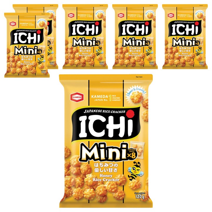 카메다 이치 쌀과자 미니 허니, 120g, 6개