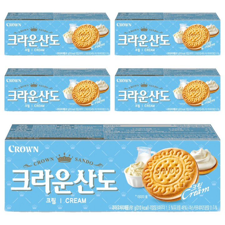 크라운산도 크림, 5개, 61g