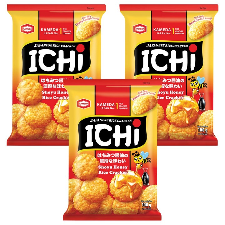 카메다 이치 쌀과자 소유허니, 100g, 3개