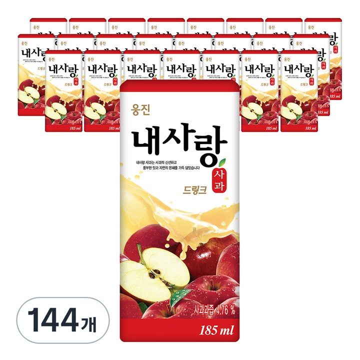 웅진 내사랑 사과 드링크, 185ml, 144개