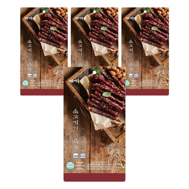미소어육 소고기 견과육포, 80g, 4개