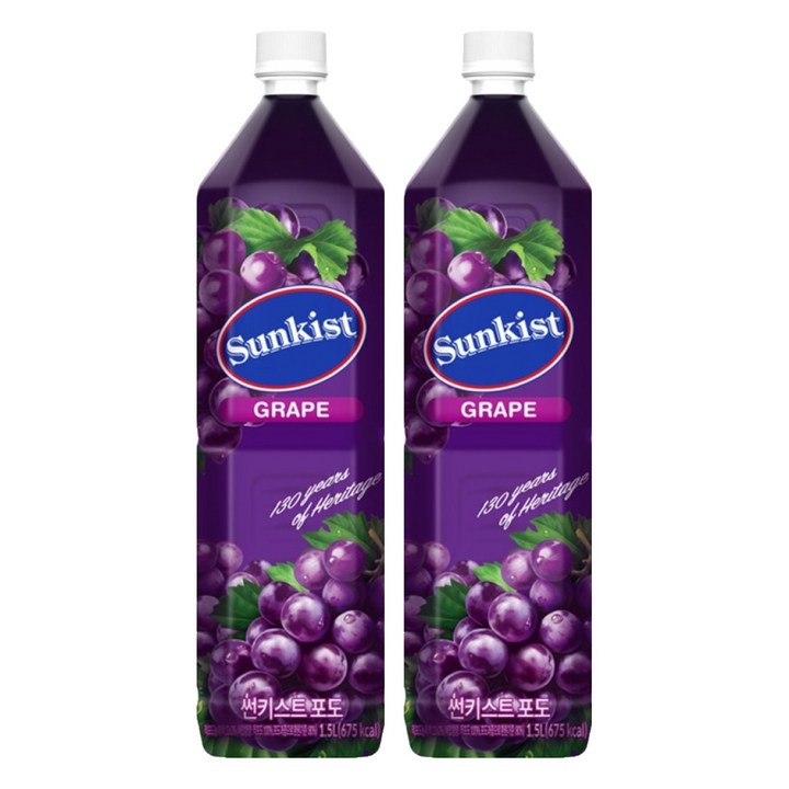 썬키스트 포도주스, 1.5L, 2개