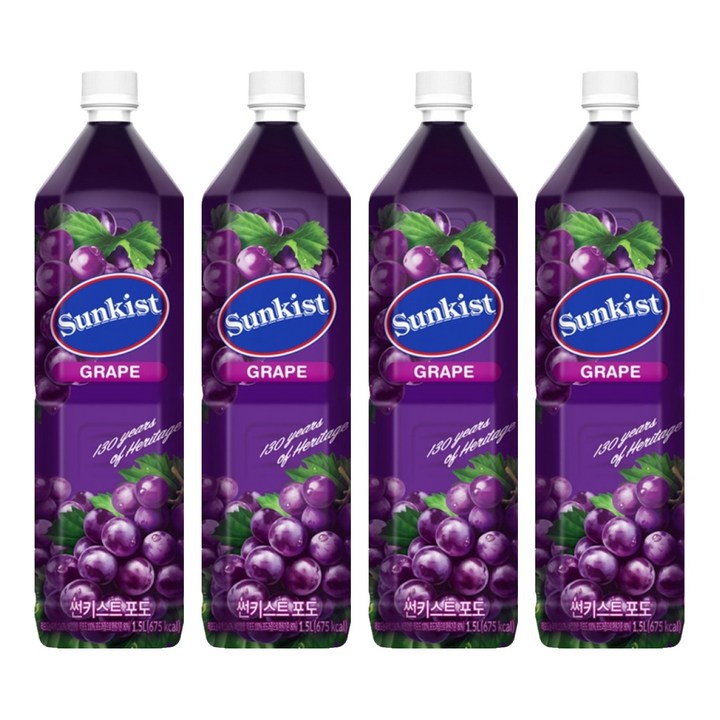 썬키스트 포도주스, 1.5L, 4개