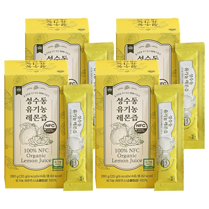 다신 성수동 유기농 레몬즙 14p, 280g, 4개