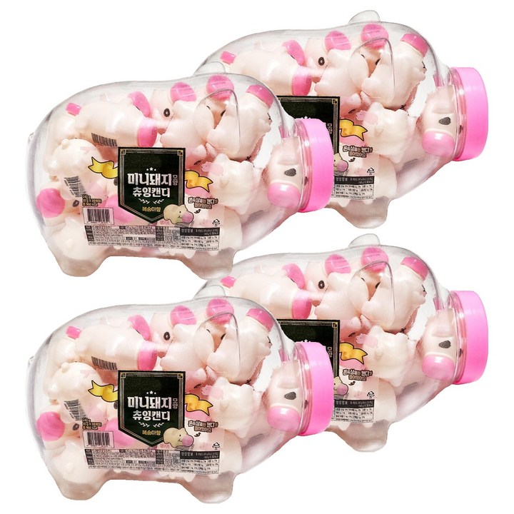 미니 돼지 모양 츄잉 캔디, 240g, 4개
