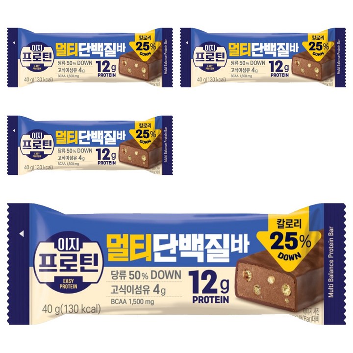 롯데웰푸드 이지프로틴 멀티단백질바, 40g, 4개