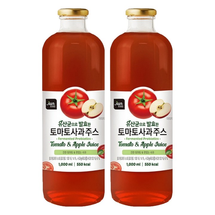 호재준 유산균발효 토마토사과 주스, 1L, 2개