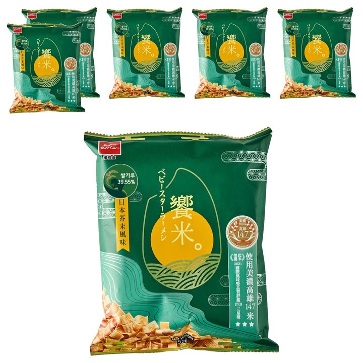 베이비스타 쌀 라면과자 와사비향, 55g, 6개