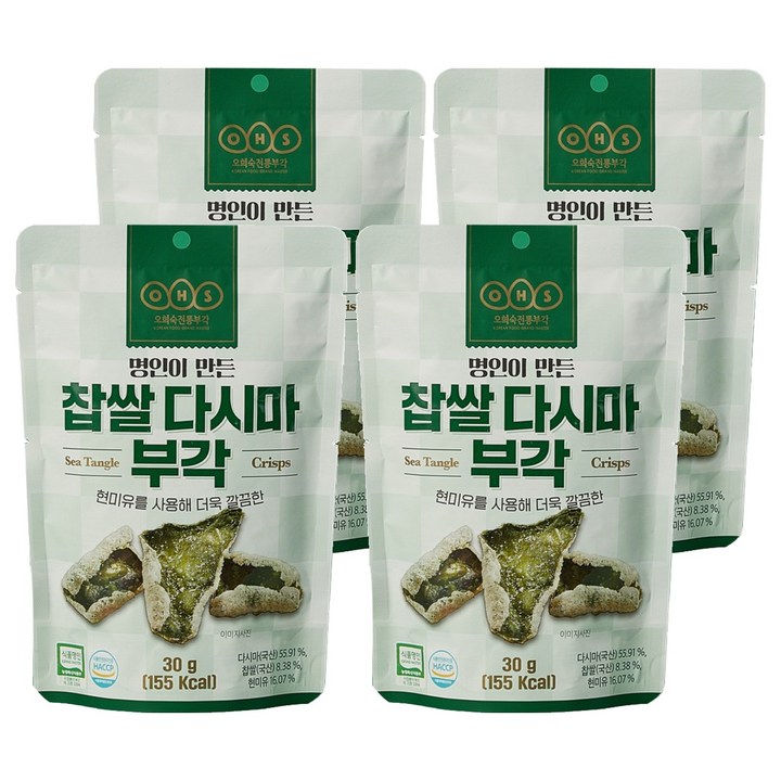 오희숙전통부각 찹쌀 다시마 부각, 30g, 4개