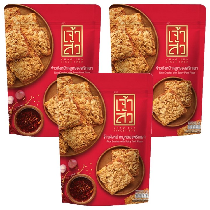차오수아 자스민라이스크래커 매운맛, 3개, 80g