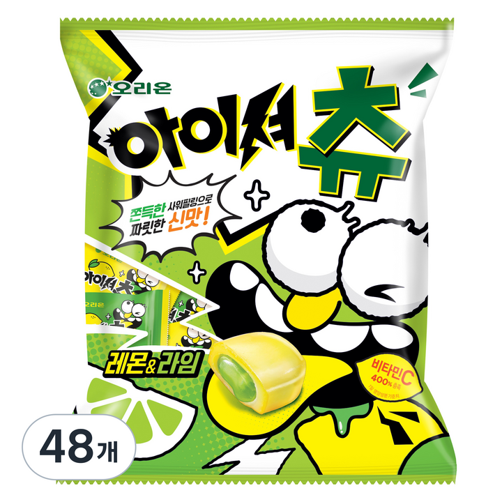 오리온 아이셔츄 대용량 레몬앤라임, 193.5g, 48개