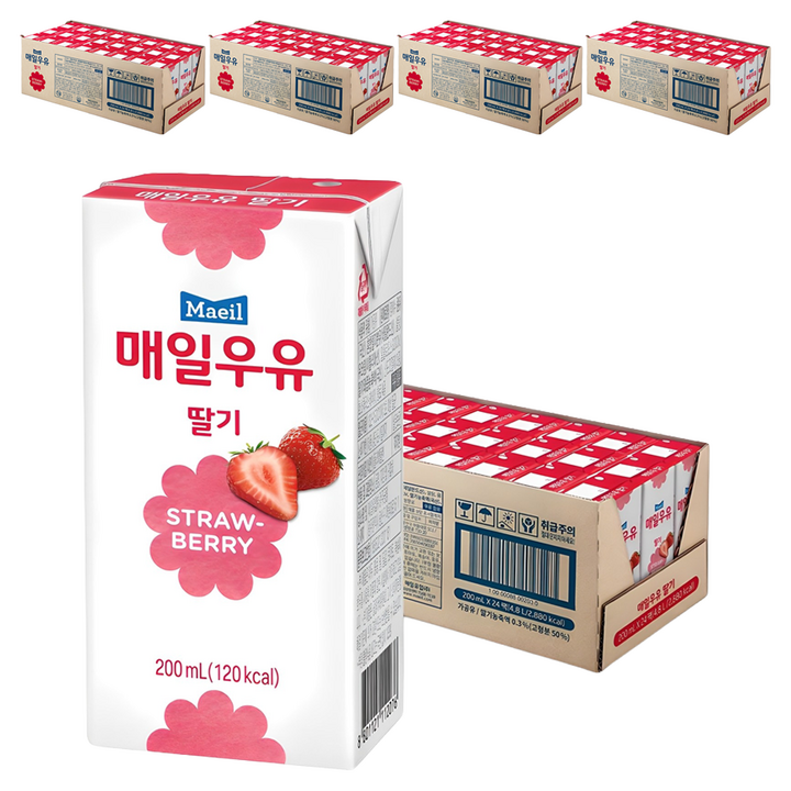 매일우유 멸균 딸기, 200ml, 120개