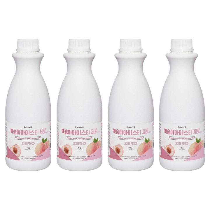 엔칸토 복숭아 아이스티 제로 음료 베이스, 1kg, 4개