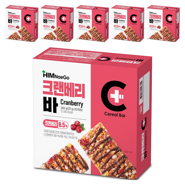힘내고 크랜베리바, 300g, 6개