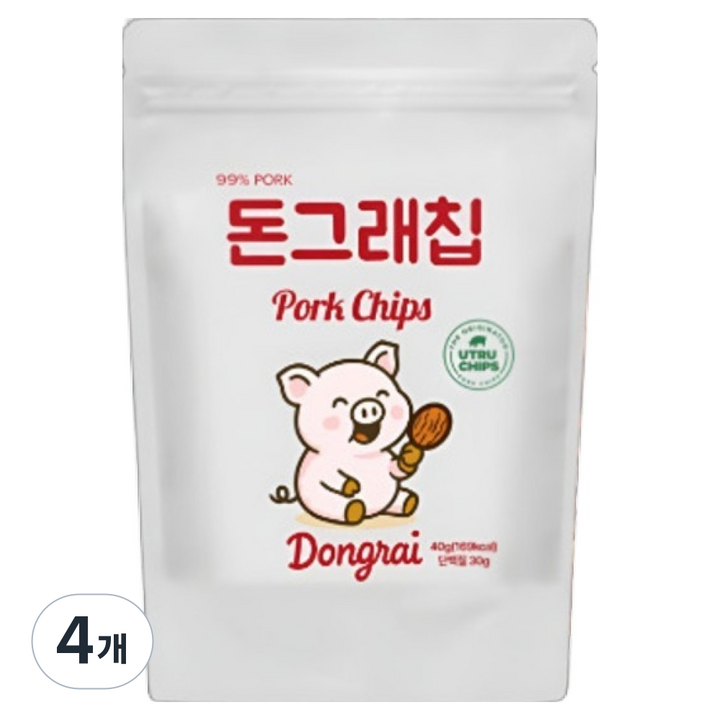 유트루칩스 돈그래칩, 40g, 4개