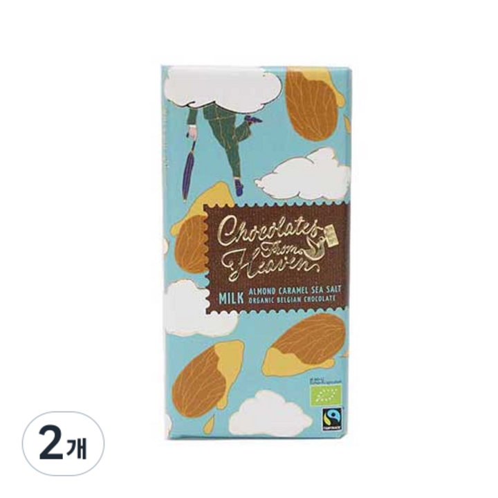 초콜릿프롬헤븐 유기농 아몬드 카라멜&솔트, 100g, 2개