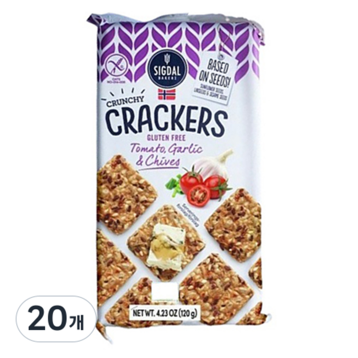 시그달 토마토 갈릭 앤 차이브 크래커, 20개, 120g
