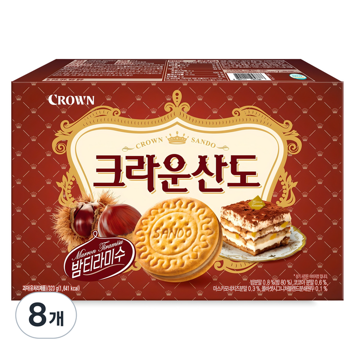 크라운산도 밤 티라미수, 323g, 8개
