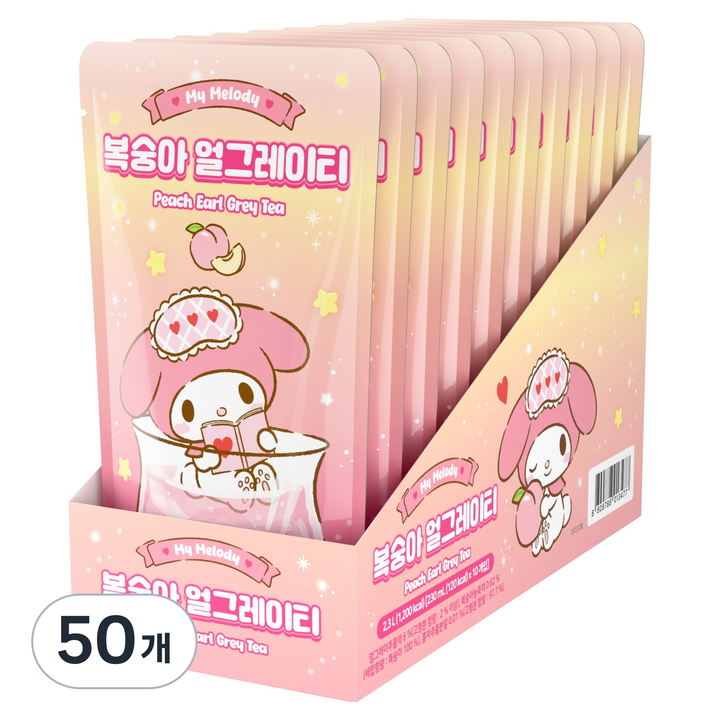 마이멜로디 복숭아 얼그레이티, 50개, 230ml