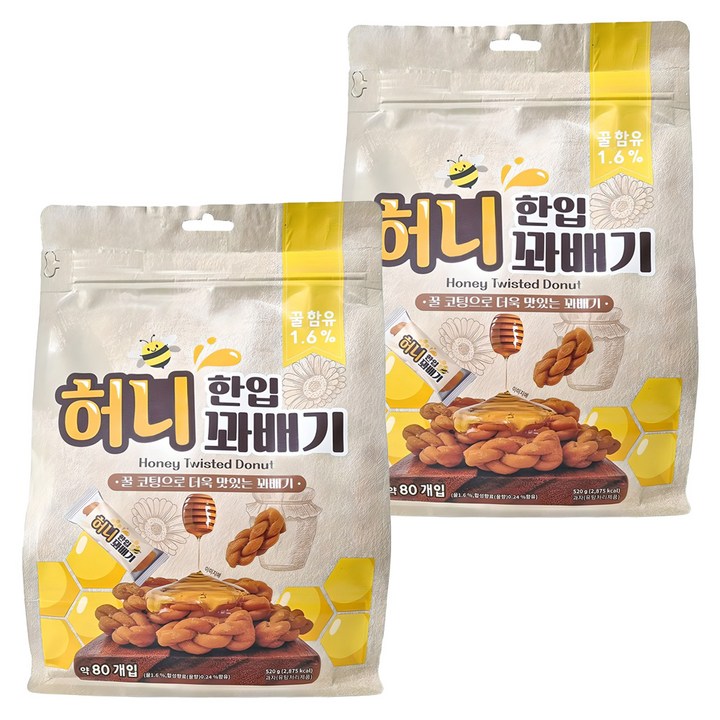 한입 허니 꽈배기, 520g, 2개