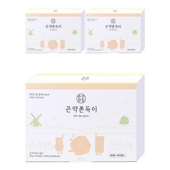 순수한집 곤약쫀드기 현미맛, 600g, 3개