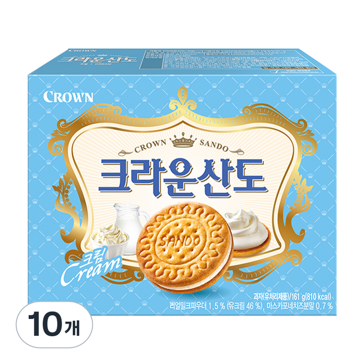 크라운 산도 크림, 161g, 10개