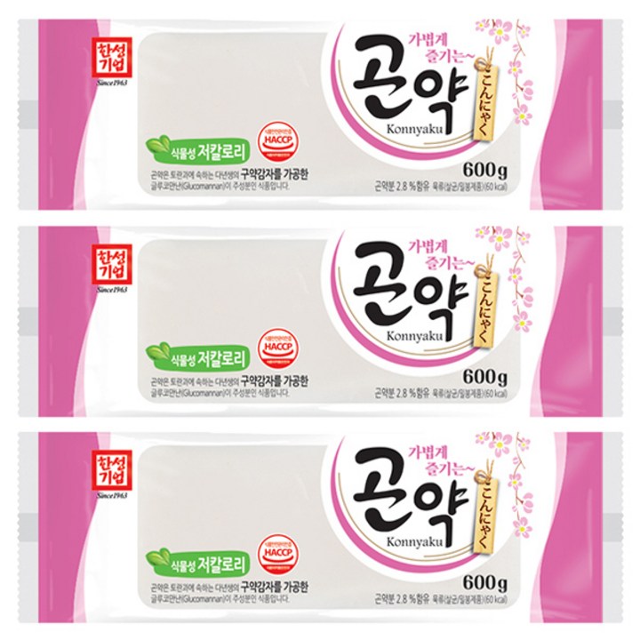 한성기업 가볍게 즐기는 곤약, 600g, 3개
