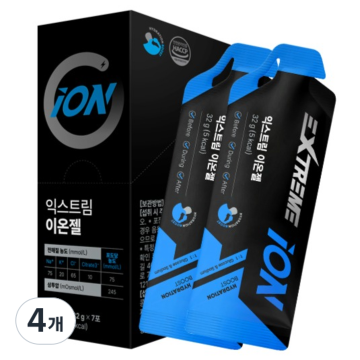 익스트림 수분충전 이온젤 7p, 32g, 4개