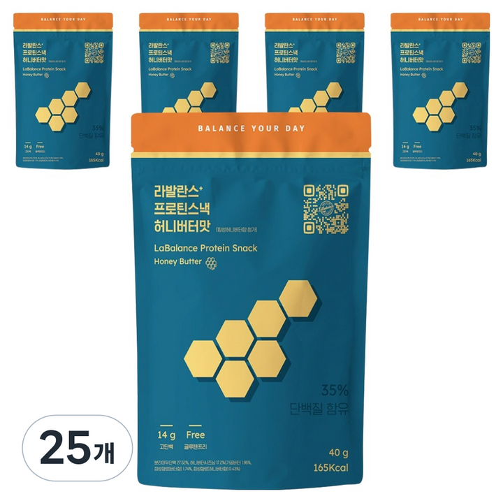 라발란스 프로틴스낵 허니버터맛, 40g, 25개