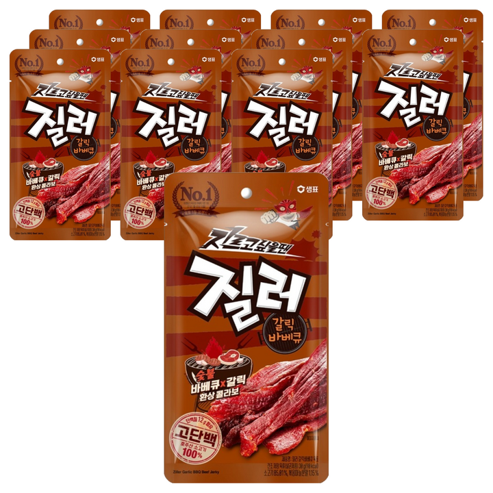 질러 갈릭바베큐 육포, 30g, 12개
