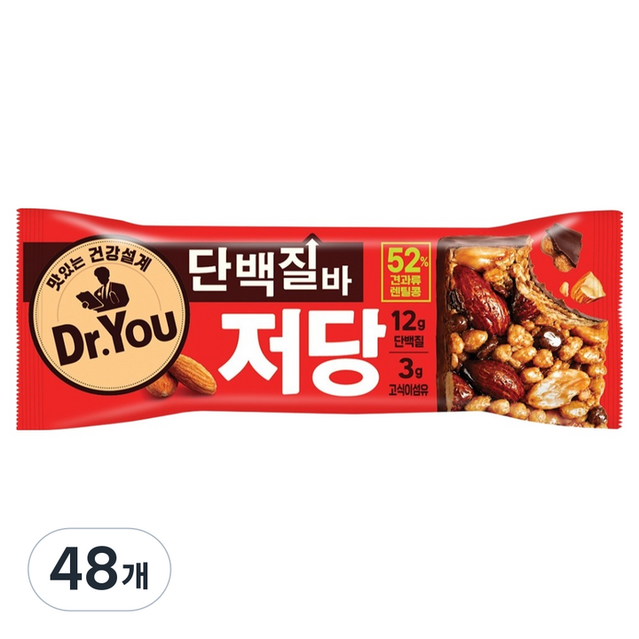 닥터유 오리온 저당 단백질바, 50g, 48개