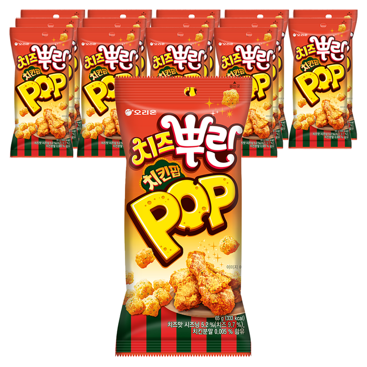 오리온 치즈뿌린 치킨팝, 65g, 15개