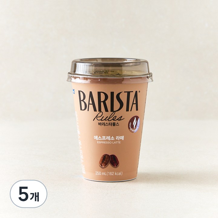 바리스타룰스 에스프레소 라떼, 5개, 250ml