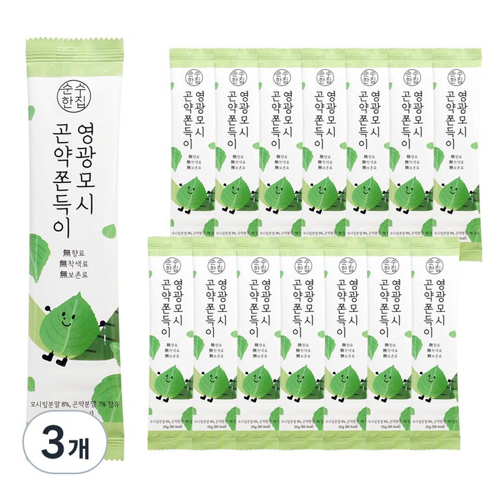 순수한집 영광모시 곤약 쫀득이, 375g, 3개