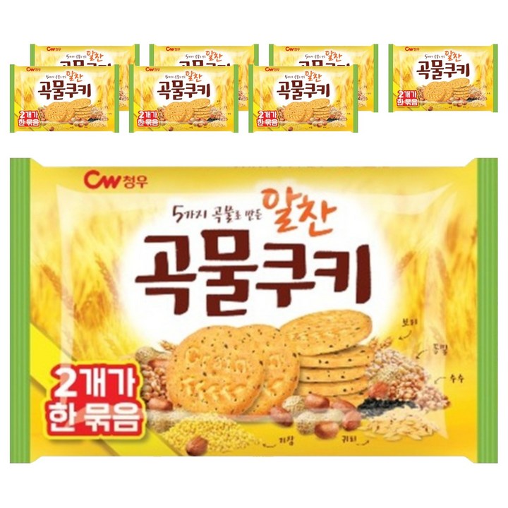 청우식품 알찬곡물쿠키, 200g, 8개