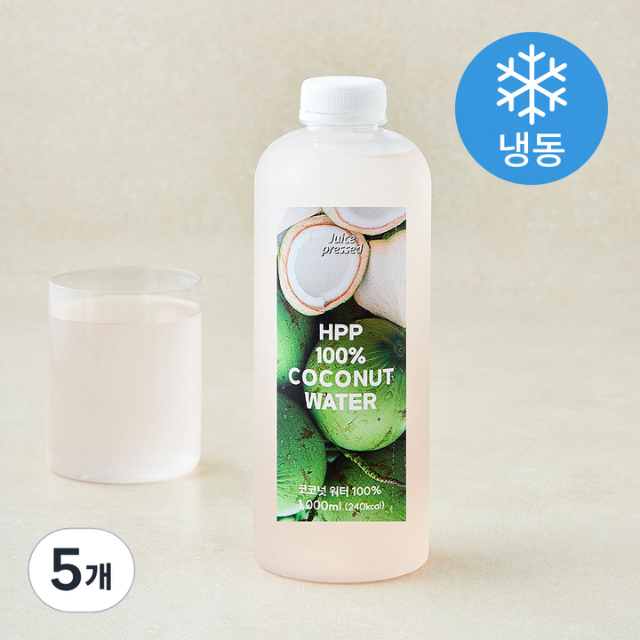 Juicepressed 100% 코코넛 워터 (냉동), 5개, 1L