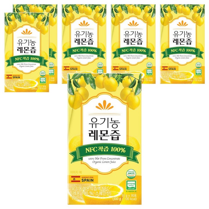 프롬바이오 NFC 유기농 레몬즙 30p, 300g, 6개