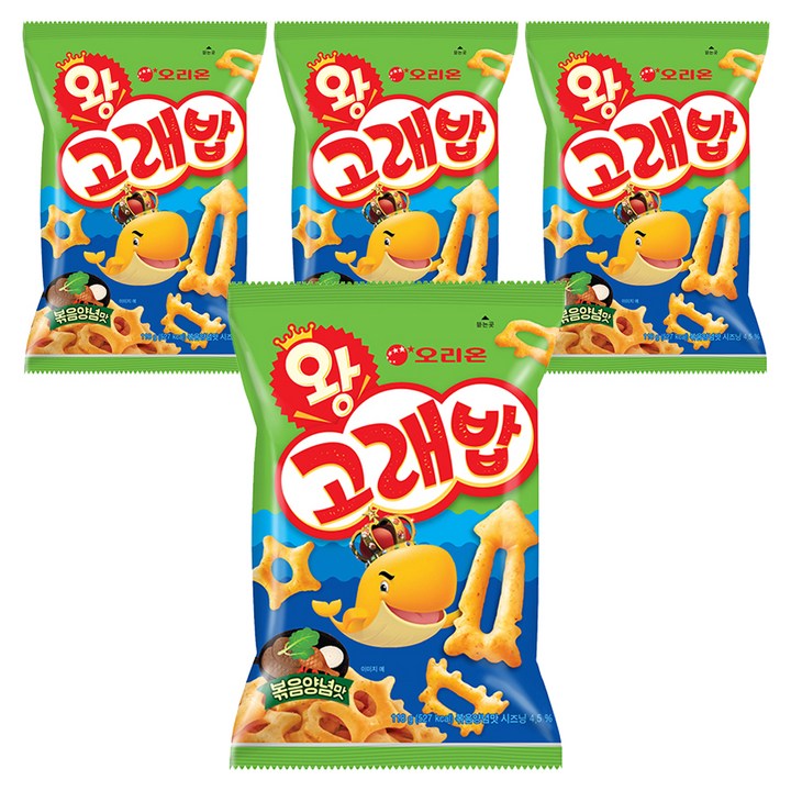 오리온 왕 고래밥 볶음양념맛, 118g, 4개