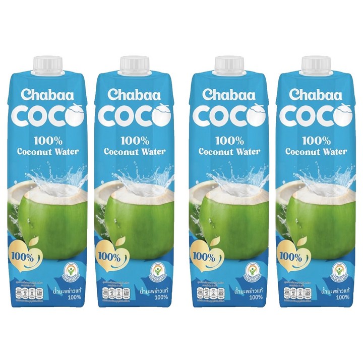 차바 100% 코코넛 워터, 4개, 1L