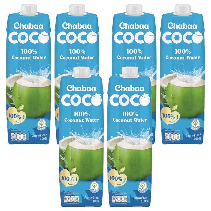 차바 100% 코코넛 워터, 6개, 1L