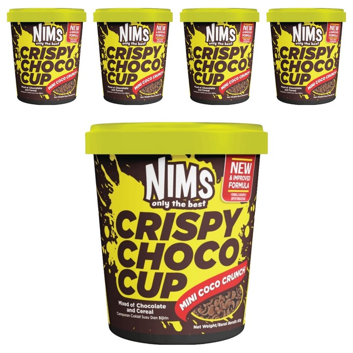 NIMS 크리스피 초코컵 코코크런치 미니컵, 60g, 5개